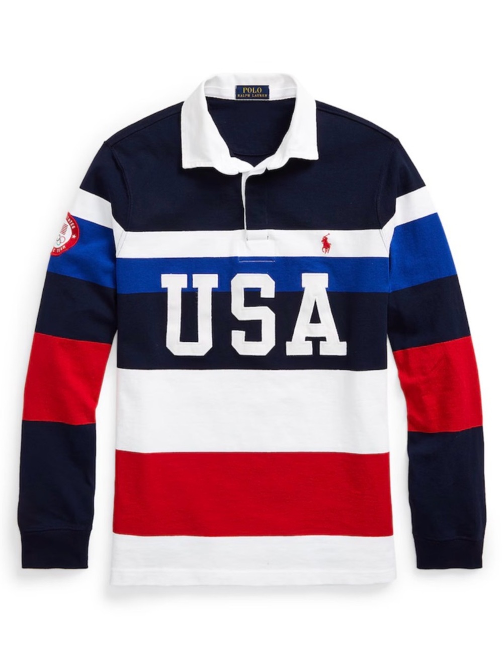 Team USA Polo Ralph Lauren 2020 Summer Olympics Rugby Long Sleeve Polo Navy L - Picture 2 of 6